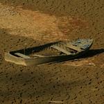 Row Boat in the Mud during dry summer
