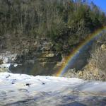 Cumberland Falls in Winter with Rainbow 2